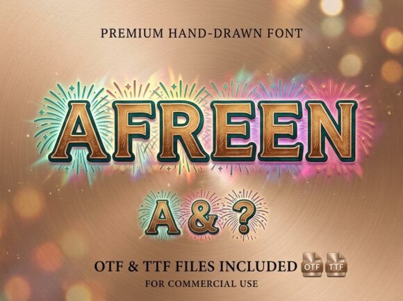 Afreen: A Hand-Drawn Firework Font for Joyful Editorial Moments