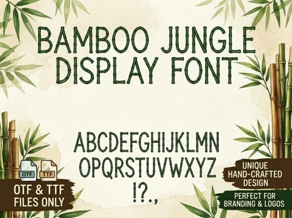 Bamboo Jungle: A Hand-Crafted Display Font for Tropical Charm