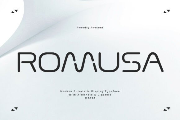 Romusa: A Futuristic Display Font for Bold Brand Identities