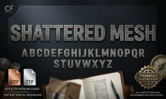 Shattered Mesh: A Premium Display Font for Scroll-Stopping Branding