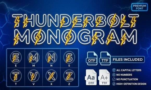 Thunderbolt Monogram: A Display Font That Powers Your Brand